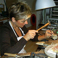 Tina Engell in her workshop in Bath